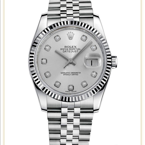DATEJUST 36 Oyster, 36 mm, Oystersteel and white gold. 10 DIAMONDS. - Picture 3 of 17
